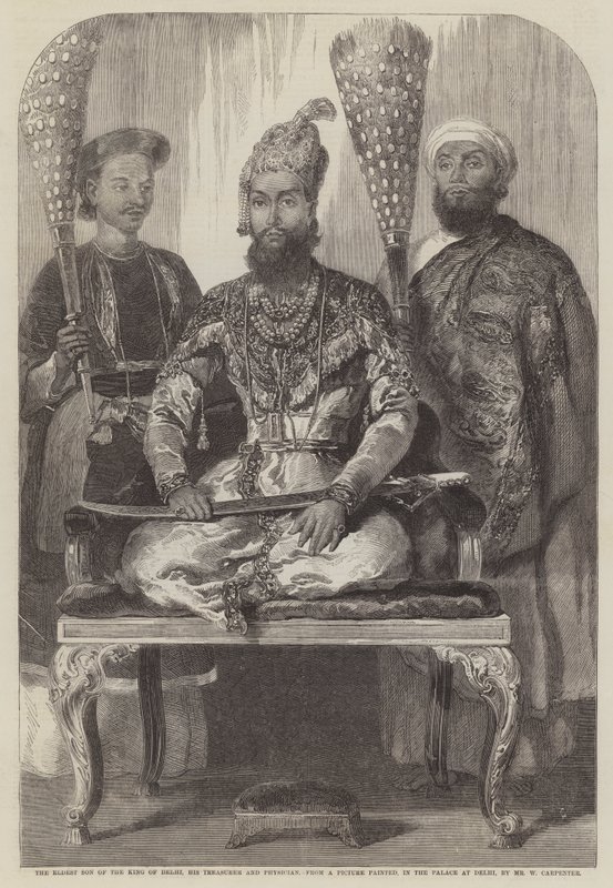 Le fils aîné du roi de Delhi, son trésorier et son médecin - William Carpenter