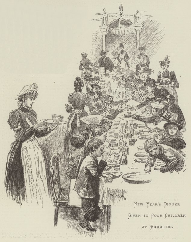Dîner du Nouvel An offert aux enfants pauvres à Brighton - William Douglas Almond