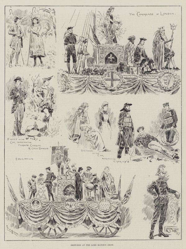 Croquis au défilé du Lord Maire - William Douglas Almond