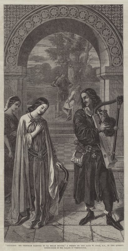 Courtoisie, Sir Tristram jouant de la harpe pour La Belle Isoude - William Dyce