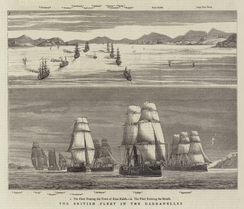 La flotte britannique dans les Dardanelles - William Edward Atkins