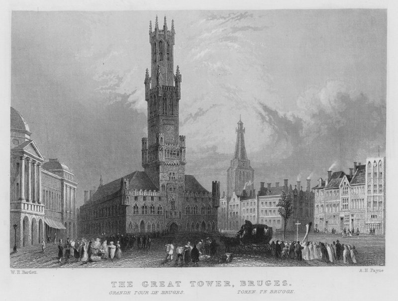 La Grande Tour, Bruges - William Henry Bartlett