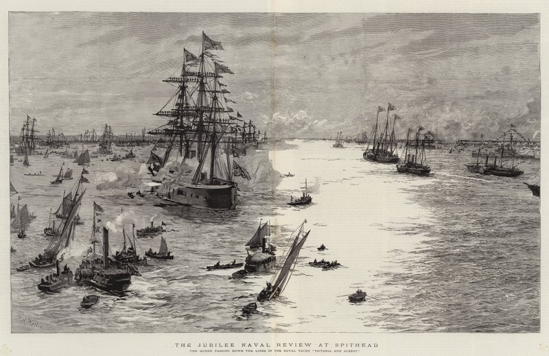 La revue navale du jubilé à Spithead - William Lionel Wyllie