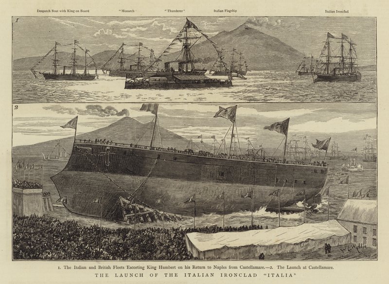 Le lancement du cuirassé italien Italia - William Lionel Wyllie