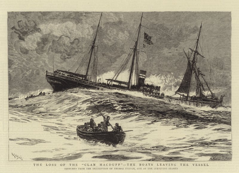 La perte du Clan MacDuff, les bateaux quittant le navire - William Lionel Wyllie