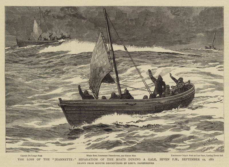 La perte de la Jeannette, séparation des bateaux pendant une tempête, sept heures du soir, 12 septembre 1881 - William Lionel Wyllie