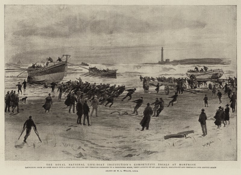 Les essais compétitifs de la Royal National Life-Boat Institution à Montrose - William Lionel Wyllie