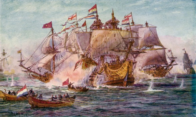 Blake et Tromp, période des Guerres Néerlandaises - William Lionel Wyllie