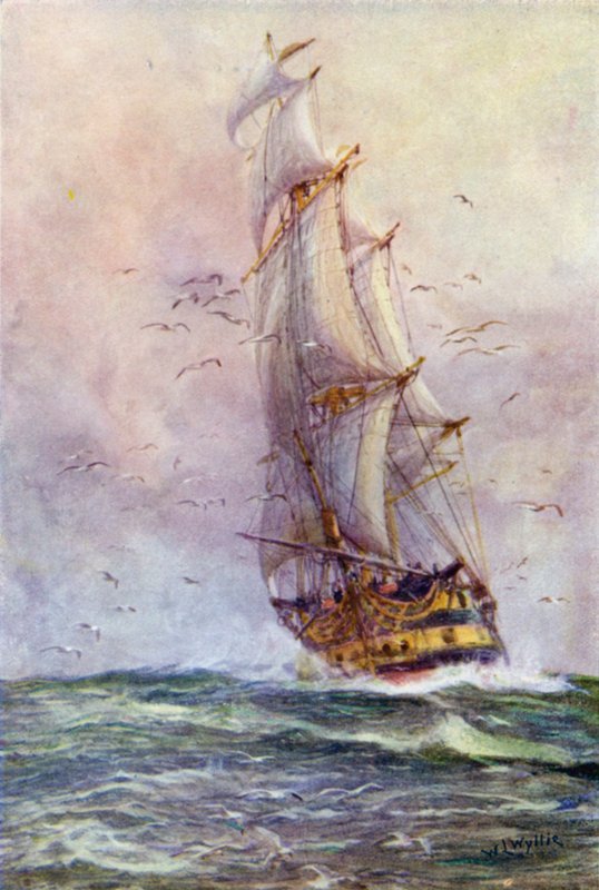 Le Foudroyant, un des anciens navires de Nelson - William Lionel Wyllie