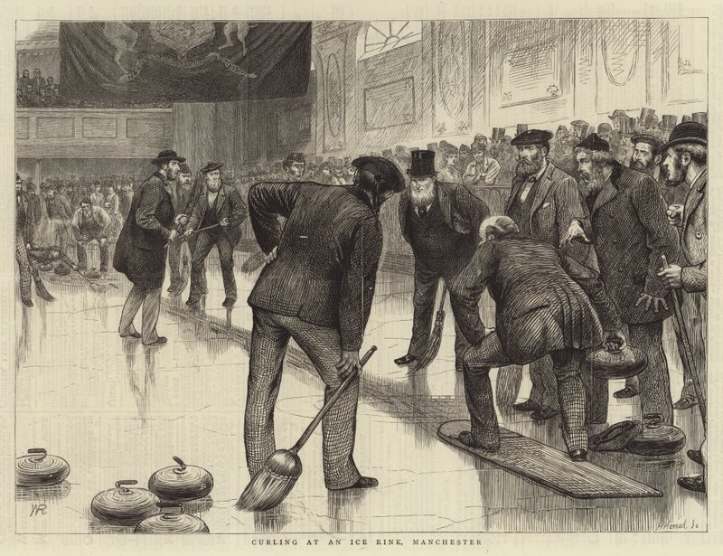 Curling sur une patinoire, Manchester - William Ralston