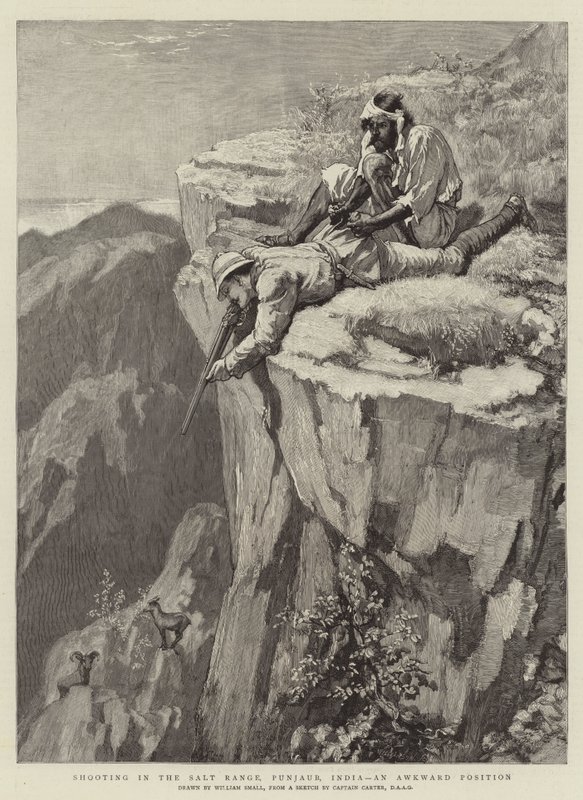 Chasse dans la chaîne de sel, Punjab, Inde, une position délicate - William Small