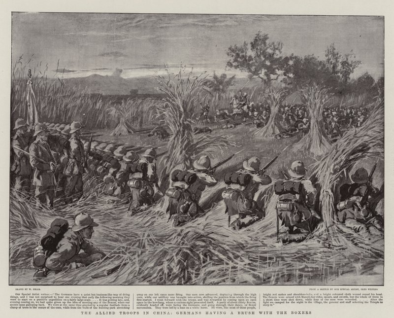 Les troupes alliées en Chine, les Allemands affrontent les Boxers - William Small