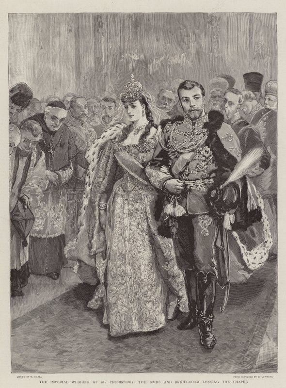 Le Mariage Impérial à Saint-Pétersbourg, la Mariée et le Marié quittant la Chapelle - William Small