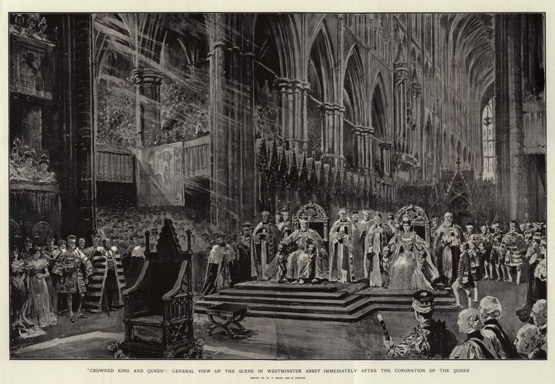 Roi et Reine couronnés, Vue générale de la scène à l