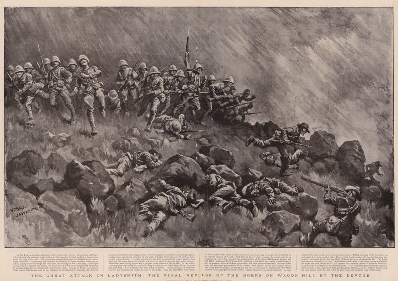La grande attaque sur Ladysmith, la repousse finale des Boers sur Wagon Hill par les Devons - William T. Maud