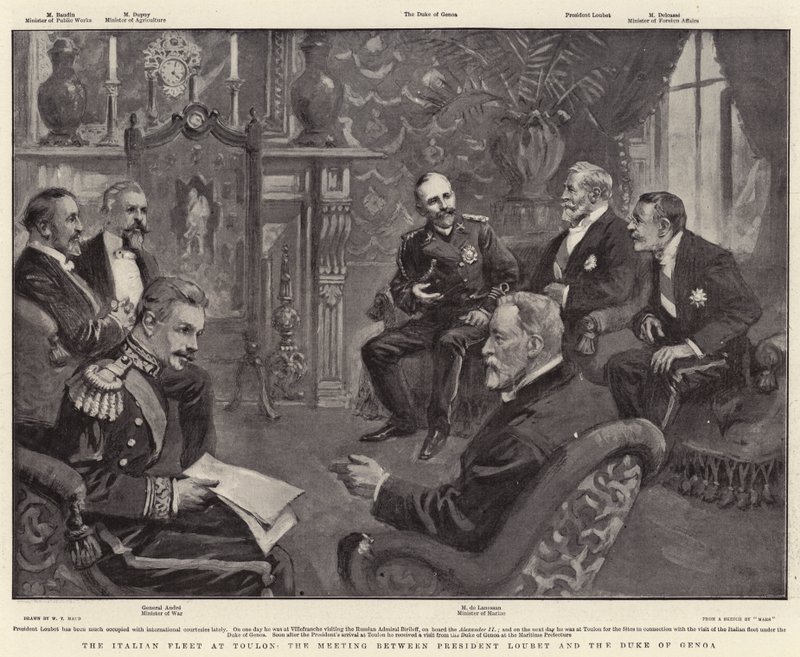 La flotte italienne à Toulon, la rencontre entre le président Loubet et le duc de Gênes - William T. Maud