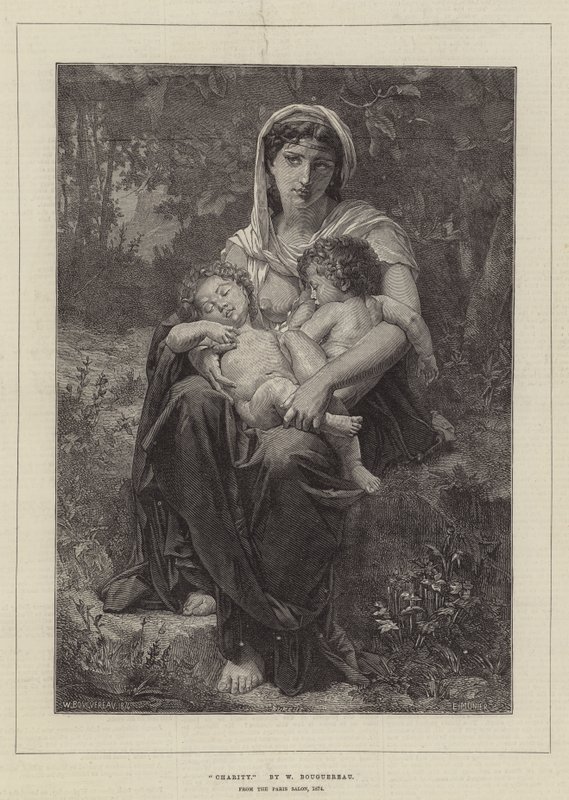 Charité, du Salon de Paris, 1874 - William Adolphe Bouguereau