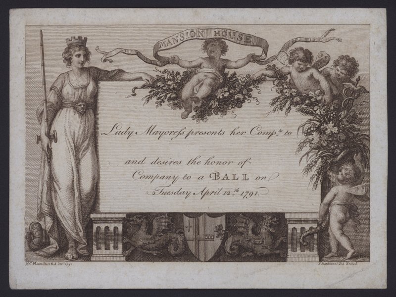 Invitation de la Lady Mayoress de Londres à un bal au Mansion House - William (after) Hamilton