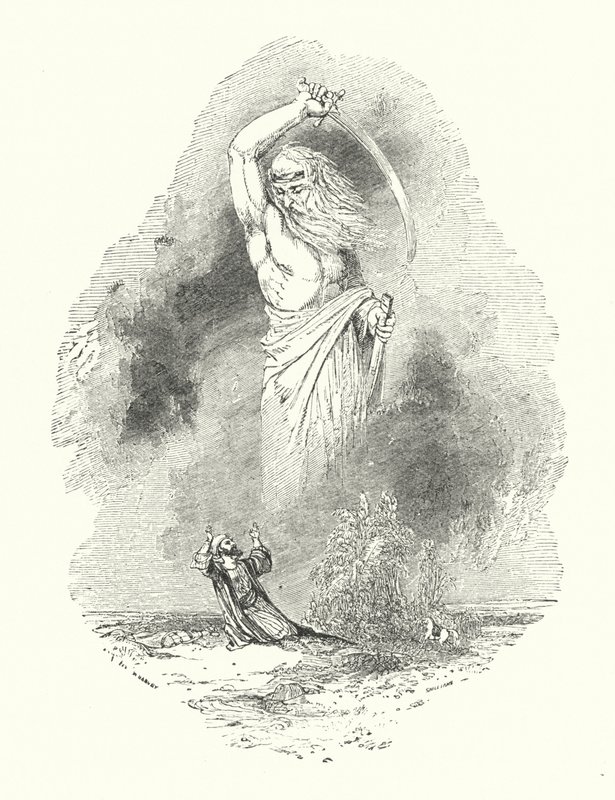 Marchand et Djinn (gravure) - William (after) Harvey
