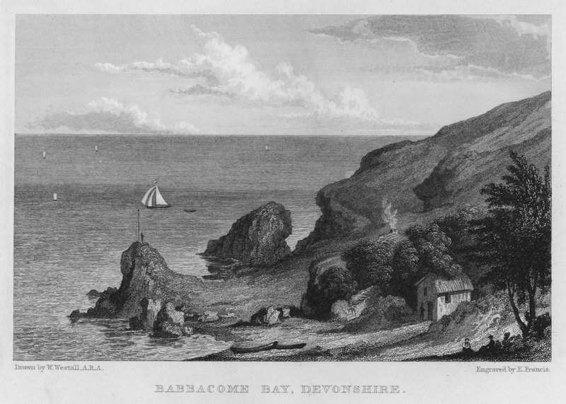 Baie de Babbacome, Devonshire (gravure) - William (after) Westall