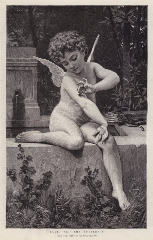 Cupidon et le papillon - William Adolphe (after) Bouguereau
