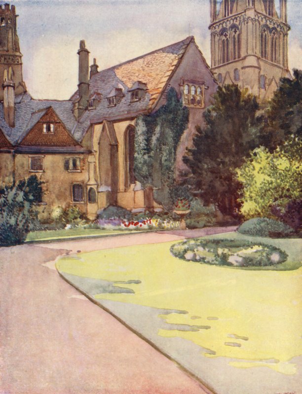 La Cathédrale de Christ, anciennement St Frideswyde, depuis le jardin du chanoine - William Ainsworth Wildman