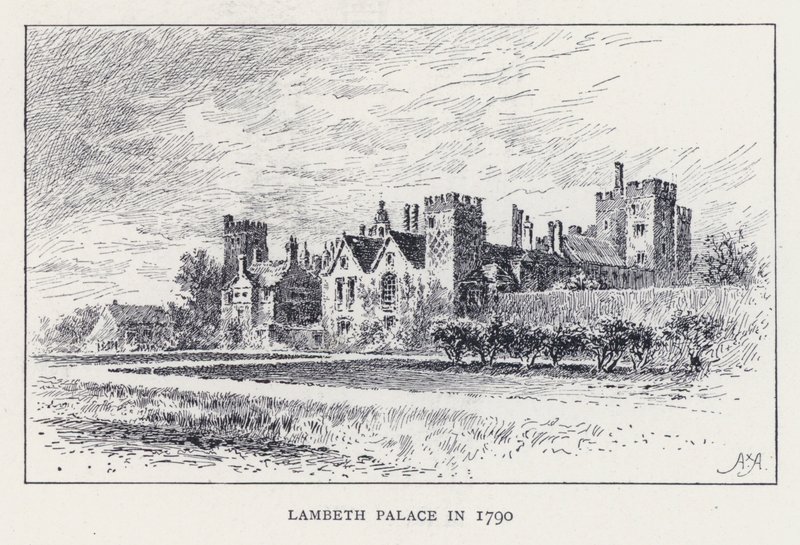Palais de Lambeth en 1790 (gravure) - William Alexander Ansted