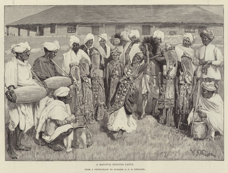 Une fête dansante à Manipur - William Barnes Wollen