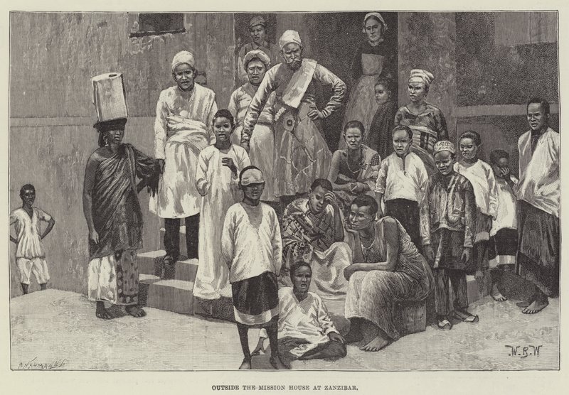 Devant la maison de mission à Zanzibar - William Barnes Wollen