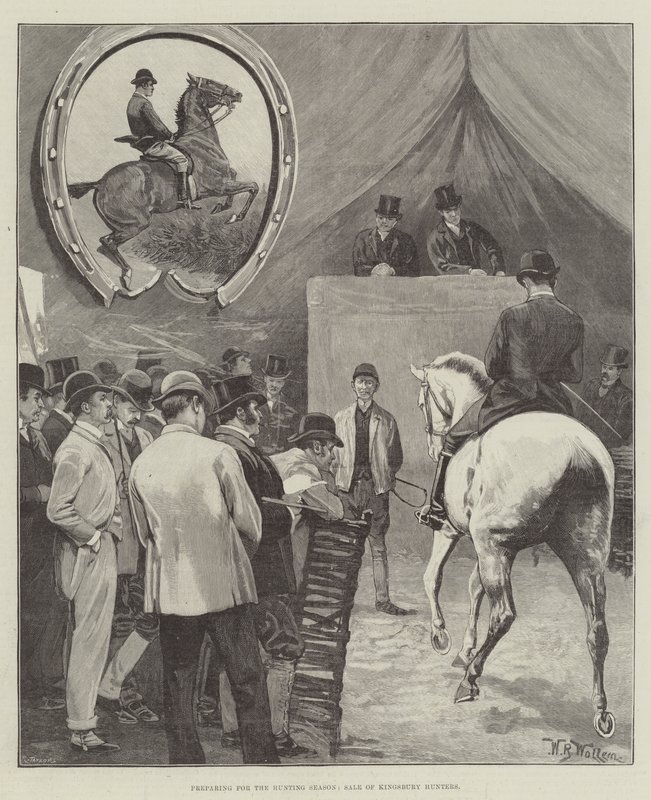 Préparation pour la saison de chasse, vente des chasseurs de Kingsbury - William Barnes Wollen