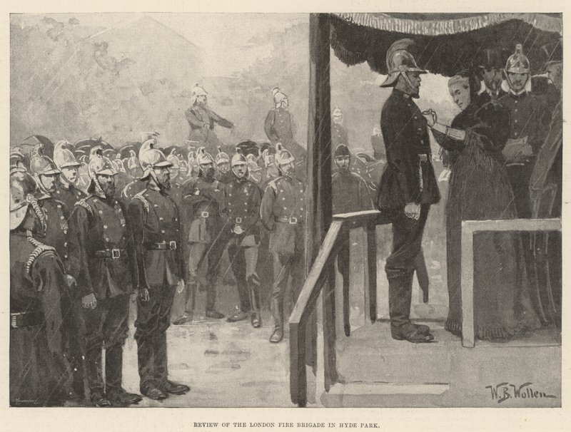 Revue des pompiers de Londres à Hyde Park - William Barnes Wollen