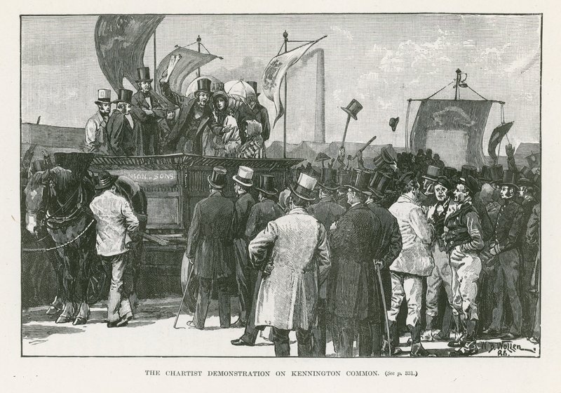 La manifestation chartiste sur Kennington Common, Londres - William Barnes Wollen