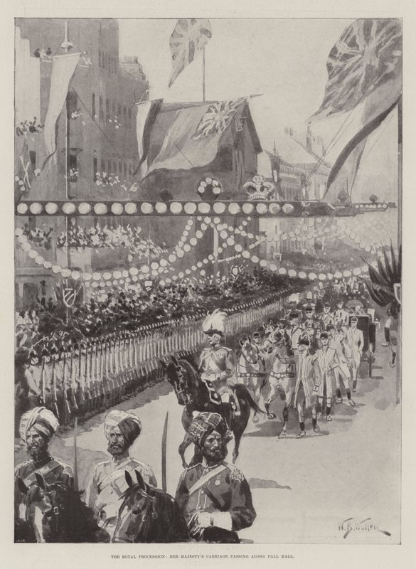 La procession royale, le carrosse de Sa Majesté passant le long de Pall Mall - William Barnes Wollen