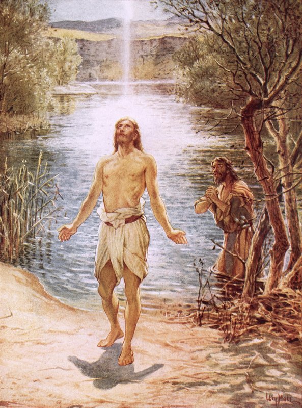Le Christ baptisé par Jean-Baptiste - William Brassey Hole