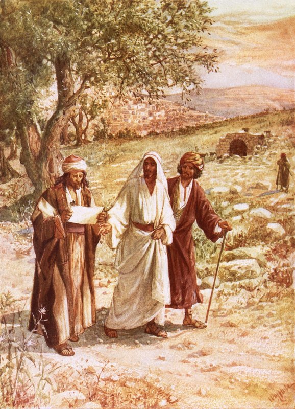 Jésus apparaissant à deux disciples sur le chemin d