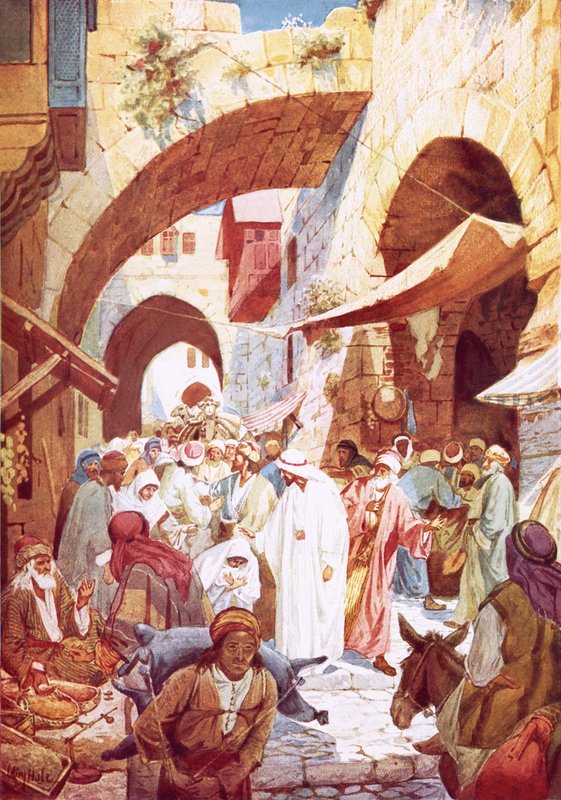 Jésus guérissant une femme dans la foule en route vers la maison de Jaïrus - William Brassey Hole
