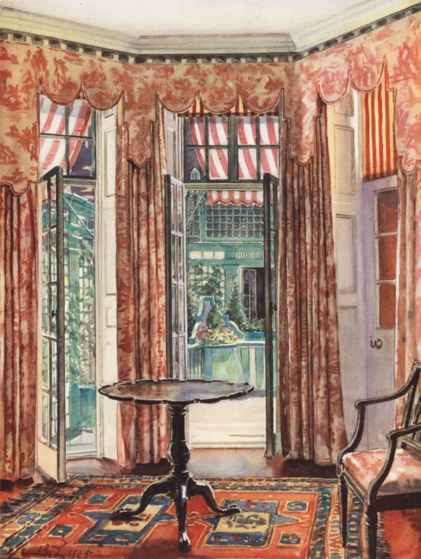 Décoration intérieure : Une pièce londonienne en tons de rouge - William Bruce Ellis Ranken