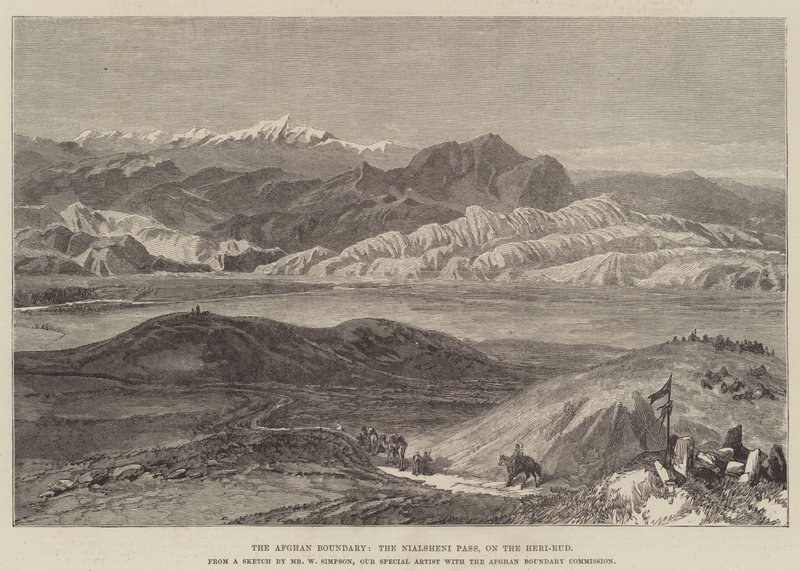 La frontière afghane, le col de Nialsheni, sur le Heri-Rud - William Crimea Simpson