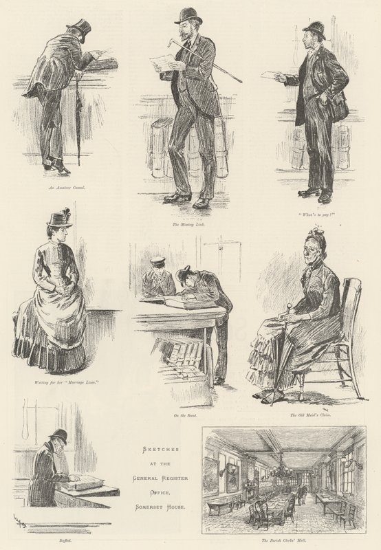 Croquis au Bureau Général des Registres, Somerset House - William Douglas Almond