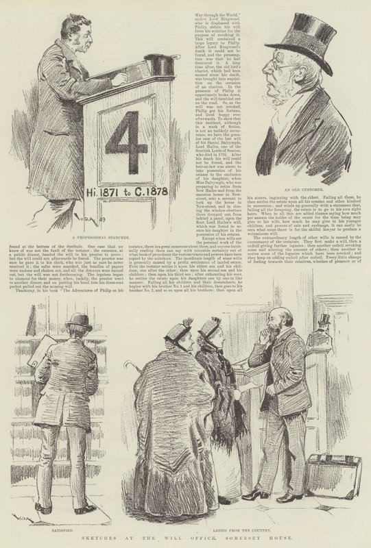 Croquis au bureau des testaments, Somerset House - William Douglas Almond