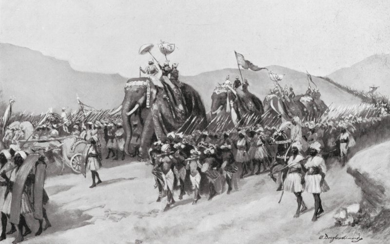 Vikramaditya Gupta part en guerre, AD 395 - William Douglas Almond