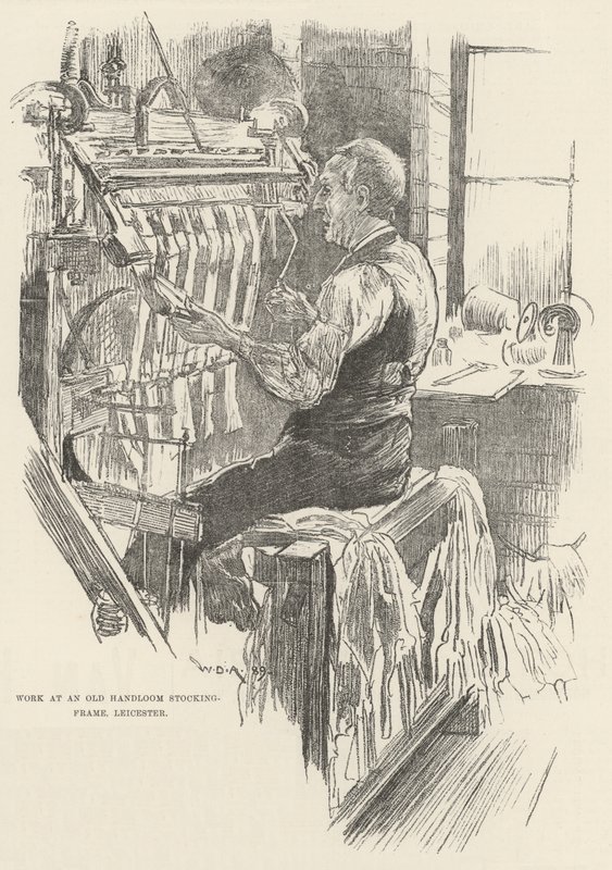 Travail à un ancien métier à tisser à main, Leicester - William Douglas Almond