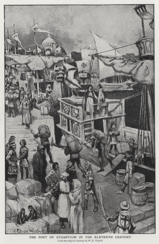 Le port de Byzance au XIe siècle - William Edward (after) Wigfull