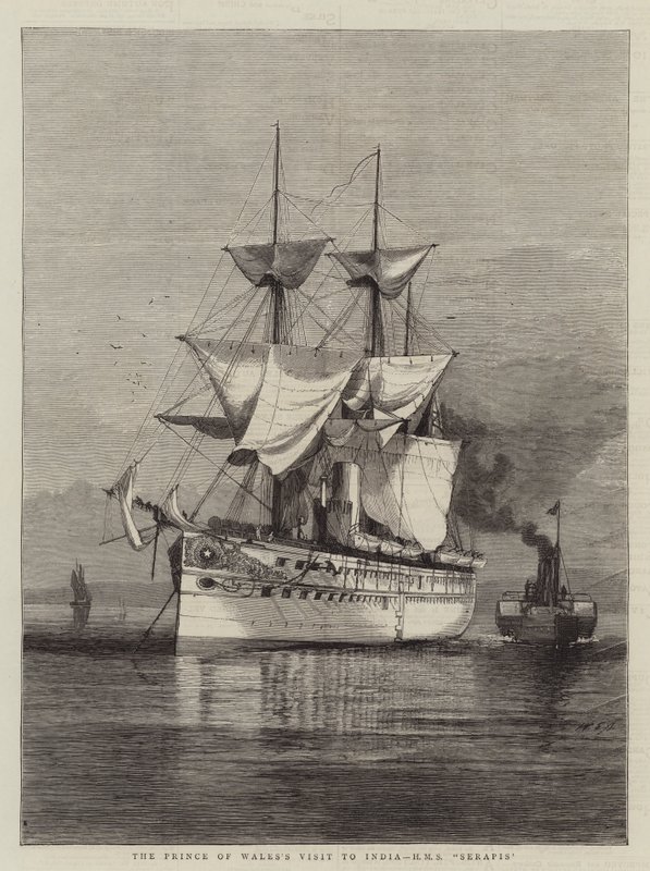 La visite du prince de Galles en Inde, HMS Serapis - William Edward Atkins