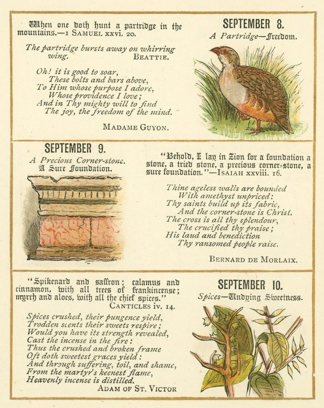 Page du Livre Anniversaire des Emblèmes de la Bible - William Foster