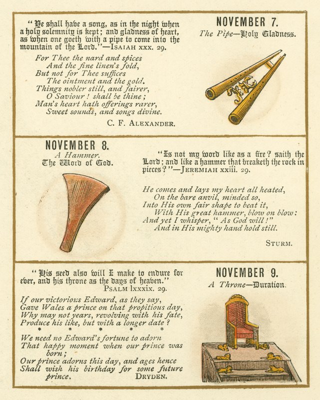 Page du Livre Anniversaire de la Bible Emblème (lithographie en couleur) - William Foster