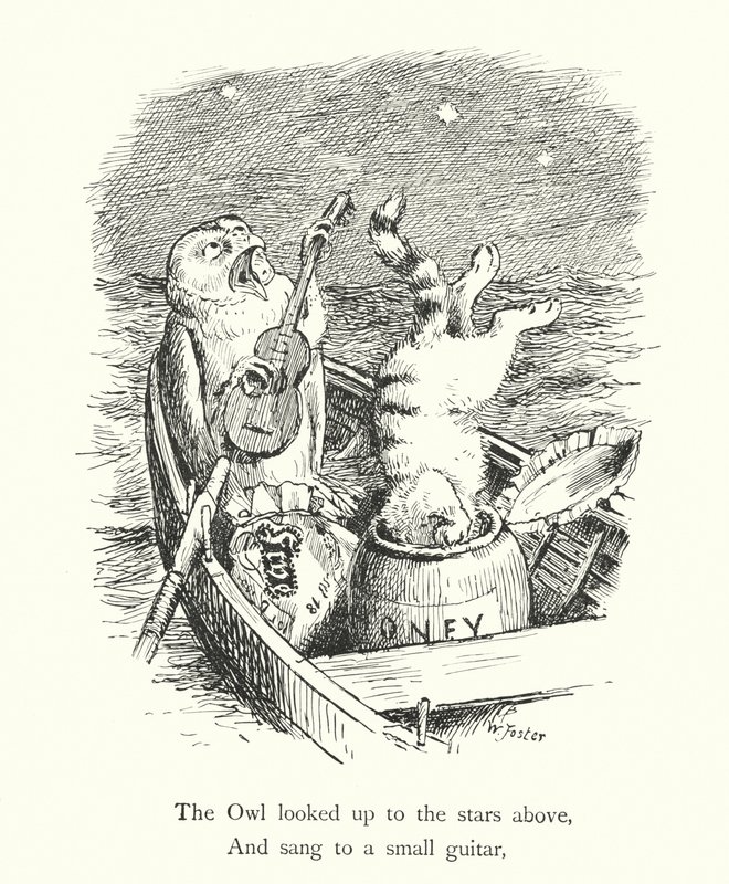 Le hibou et le chat (gravure) - William Foster