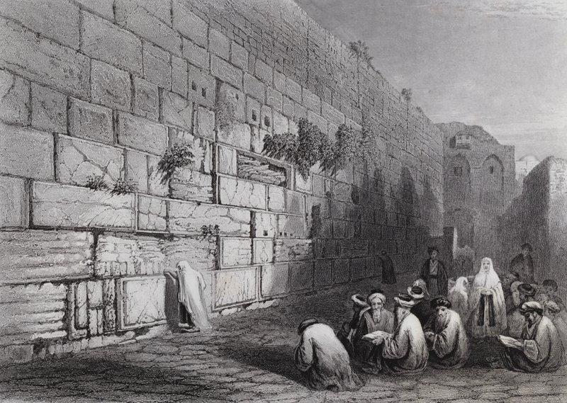 Lieu de lamentation des Juifs, Jérusalem - William H. Bartlett