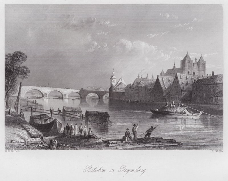 Ratisbonne ou Regensberg (gravure) - William H. Bartlett