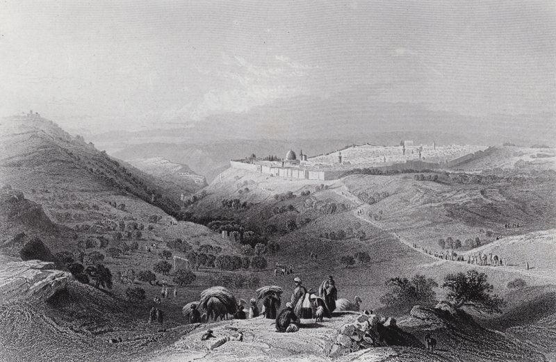 Le Mont des Oliviers et Jérusalem, du nord-est - William H. Bartlett